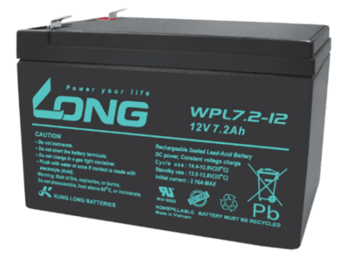 ẮC QUY KÍN KHÍ (VRLA AGM) LONG 12V-7.2Ah, WPL7.2-12